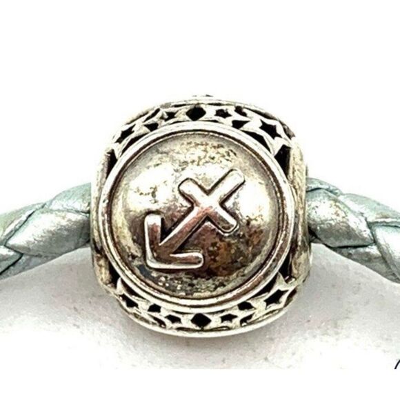 Pandora Sagittarius leather wrap bracelet with Pandora Charm - Picture 2 of 8